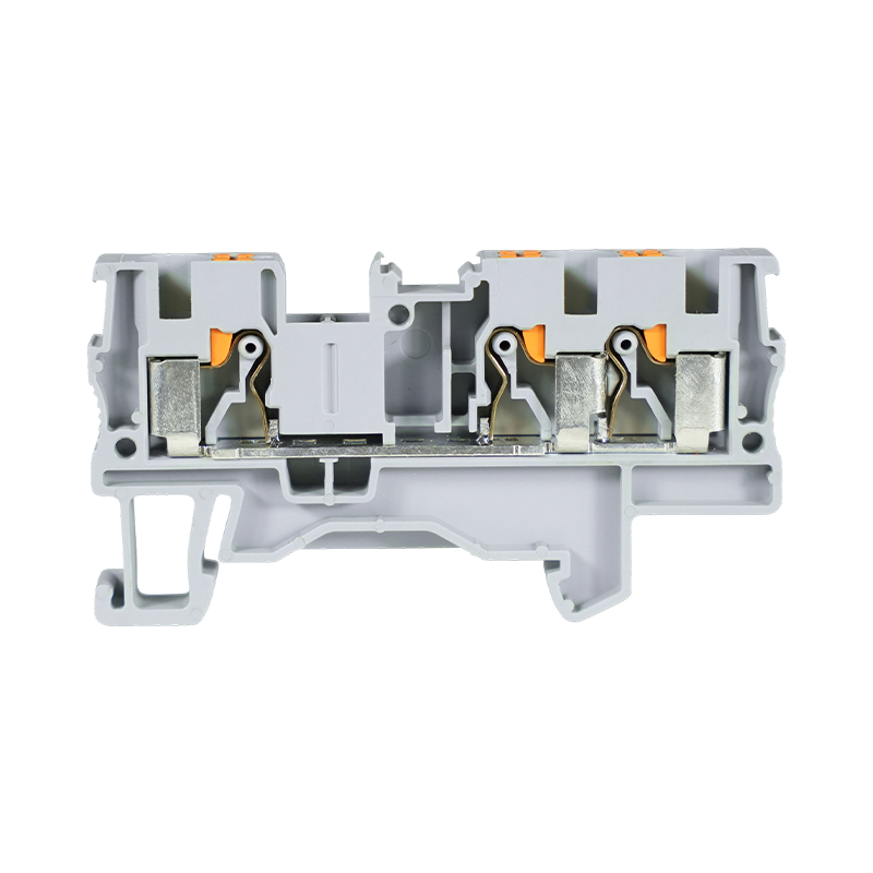 Bornier de rail DIN à enfoncement GP4-3 4 mm², 1 entrée/2 sorties (3 fils)